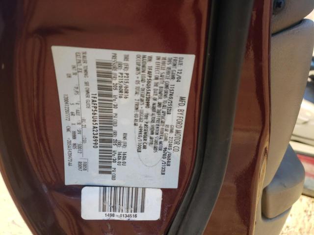 Photo 10 from auction – 2005 FORD TAURUS SEL with VIN 1FAFP56U65A238990