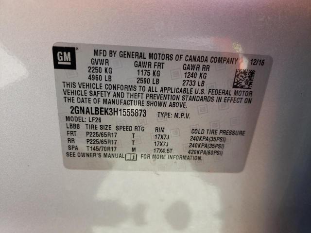 Photo 10 from auction – 2017 CHEVROLET EQUINOX LS with VIN 2GNALBEK3H1555873