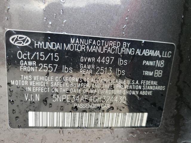 Photo 10 from auction – 2016 HYUNDAI SONATA SPO with VIN 5NPE34AF4GH324430