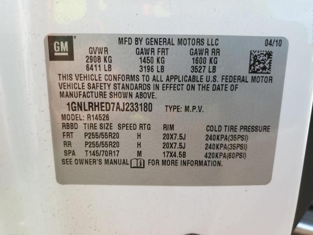 Photo 10 from auction – 2010 CHEVROLET TRAVERSE L with VIN 1GNLRHED7AJ233180