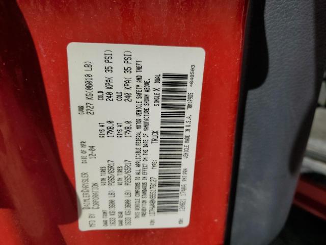 Photo 10 from auction – 2005 DODGE DAKOTA QUA with VIN 1D7HW48N95S178127