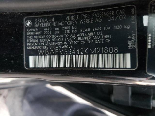 Photo 10 from auction – 2002 BMW 330 I with VIN WBAEV53442KM21808