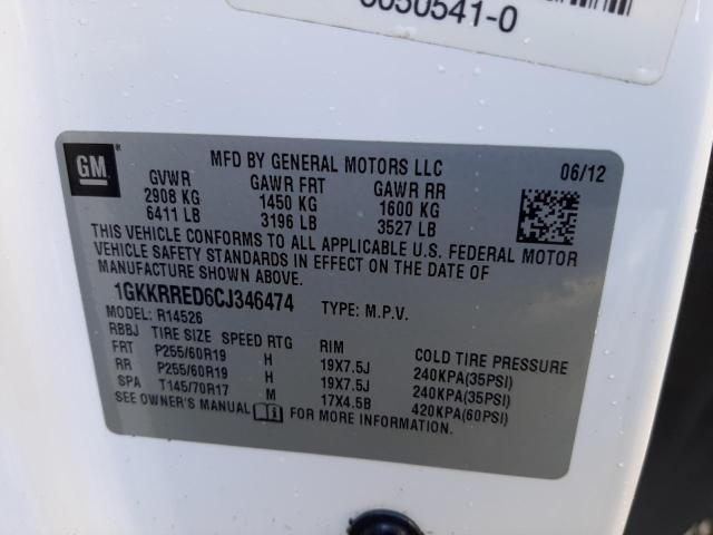Photo 10 from auction – 2012 GMC ACADIA SLT with VIN 1GKKRRED6CJ346474