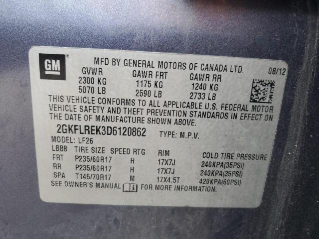Photo 10 from auction – 2013 GMC TERRAIN SL with VIN 2GKFLREK3D6120862