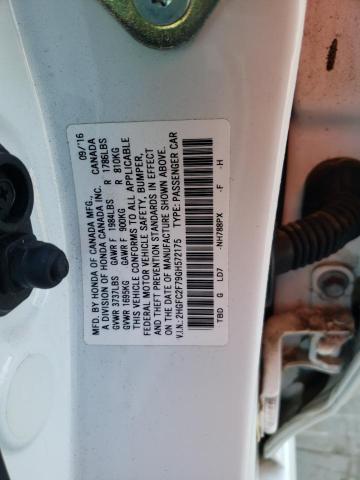 Photo 10 from auction – 2016 HONDA CIVIC EX with VIN 2HGFC2F79GH572175