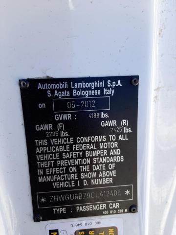 Photo 10 from auction – 2012 LAMBORGHINI GALLARDO S with VIN ZHWGU6BZ9CLA12405