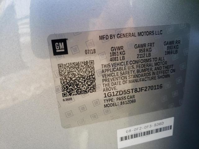Photo 10 from auction – 2018 CHEVROLET MALIBU LT with VIN 1G1ZD5ST8JF270116
