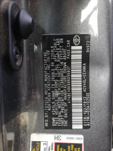 Photo 10 from auction – 2009 TOYOTA CAMRY BASE with VIN 4T4BE46K99R095837