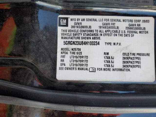 Photo 10 from auction – 2004 HUMMER H2 with VIN 5GRGN23U84H100234