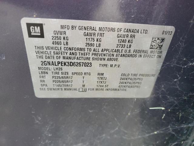 Photo 10 from auction – 2013 CHEVROLET EQUINOX LT with VIN 2GNALPEK3D6267023
