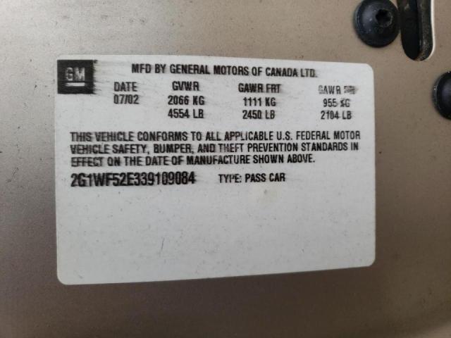 Photo 10 from auction – 2003 CHEVROLET IMPALA with VIN 2G1WF52E339109084