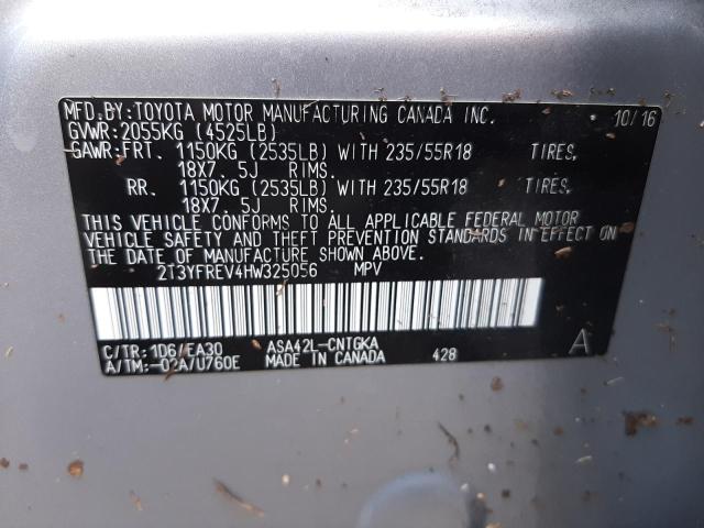 Photo 10 from auction – 2017 TOYOTA RAV4 LIMIT with VIN 2T3YFREV4HW325056