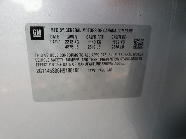 Photo 10 from auction – 2017 CHEVROLET IMPALA PRE with VIN 2G1145S36H9188160