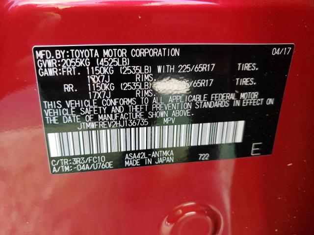 Photo 10 from auction – 2017 TOYOTA RAV4 XLE with VIN JTMWFREV2HJ136735