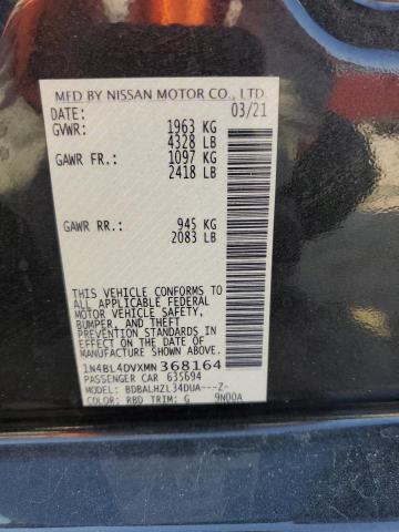 Photo 10 from auction – 2021 NISSAN ALTIMA SV with VIN 1N4BL4DVXMN368164