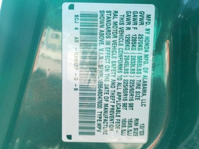 Foto 10 de la subasta – 2004 HONDA ODYSSEY con VIN 5FNRL18964B047600