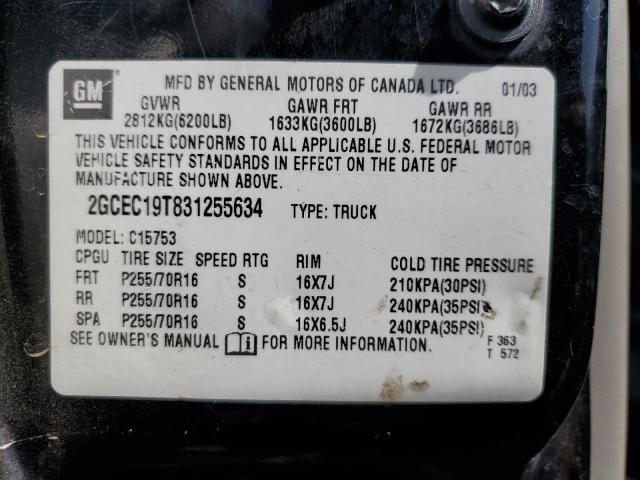 Photo 10 from auction – 2003 CHEVROLET SILVERADO with VIN 2GCEC19T831255634