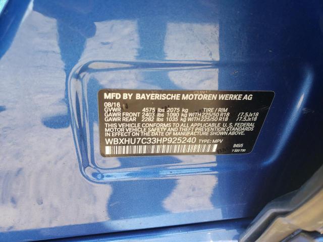 Photo 10 from auction – 2017 BMW X1 SDRIVE2 with VIN WBXHU7C33HP925240