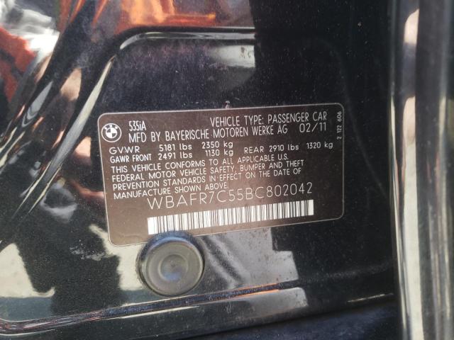 Photo 10 from auction – 2011 BMW 535 I with VIN WBAFR7C55BC802042