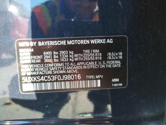 Photo 10 from auction – 2015 BMW X5 XDRIVE3 with VIN 5UXKS4C53F0J98016