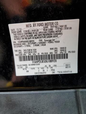 Photo 10 from auction – 2013 FORD TAURUS POL with VIN 1FAHP2L85DG188920