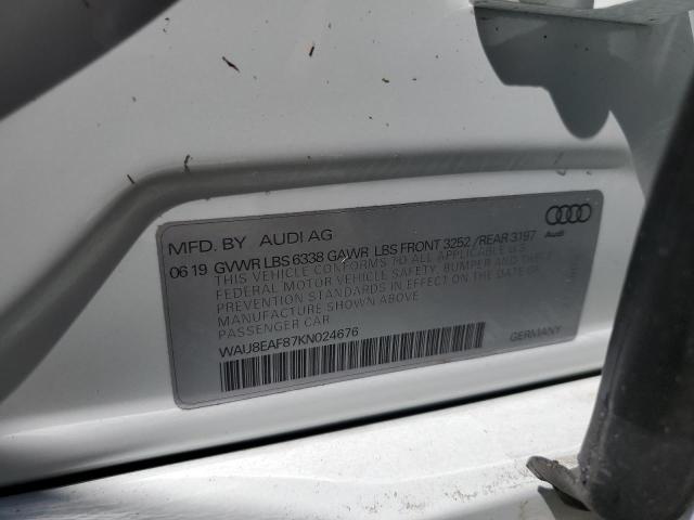 Photo 10 from auction – 2019 AUDI A8 L with VIN WAU8EAF87KN024676