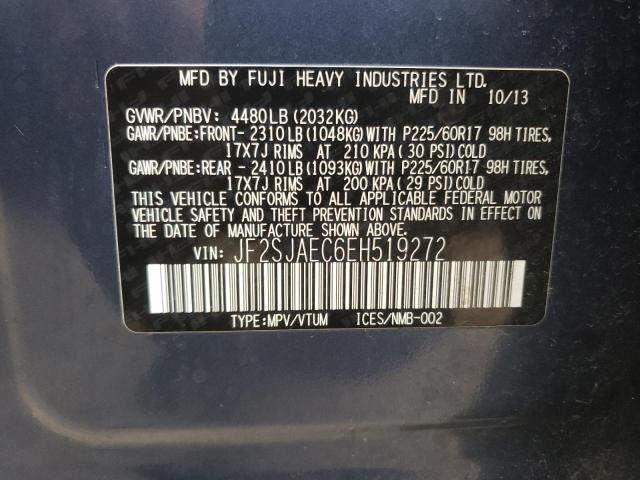 Photo 10 from auction – 2014 SUBARU FORESTER 2 with VIN JF2SJAEC6EH519272
