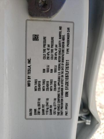 Photo 10 from auction – 2020 TESLA MODEL 3 with VIN 5YJ3E1EB7LF787811