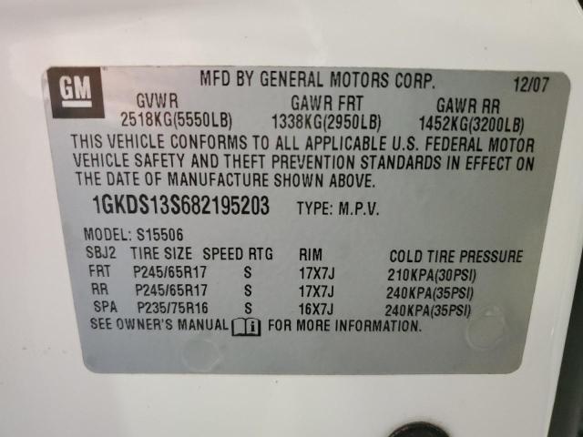 Photo 10 from auction – 2008 GMC ENVOY with VIN 1GKDS13S682195203