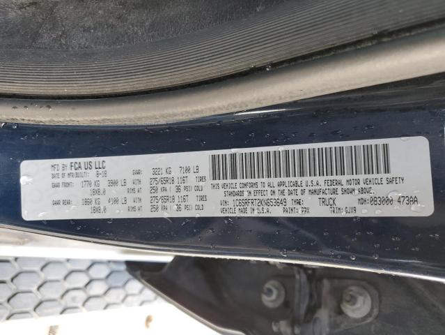 Photo 10 from auction – 2019 RAM 1500 LARAM with VIN 1C6SRFRT2KN653649