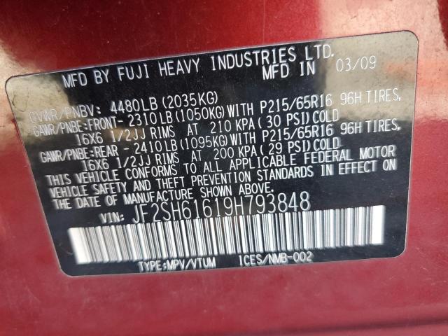 Photo 10 from auction – 2009 SUBARU FORESTER 2 with VIN JF2SH61619H793848