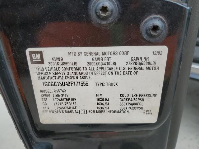 Photo 10 from auction – 2003 CHEVROLET SILVERADO with VIN 1GCGC13U43F171555
