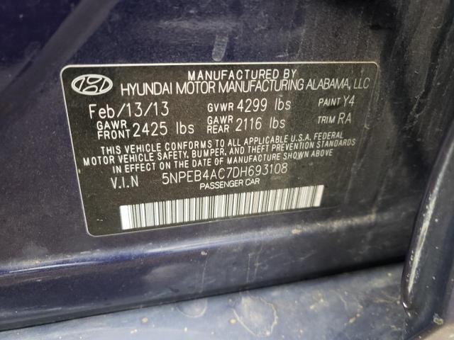 Photo 10 from auction – 2013 HYUNDAI SONATA GLS with VIN 5NPEB4AC7DH693108