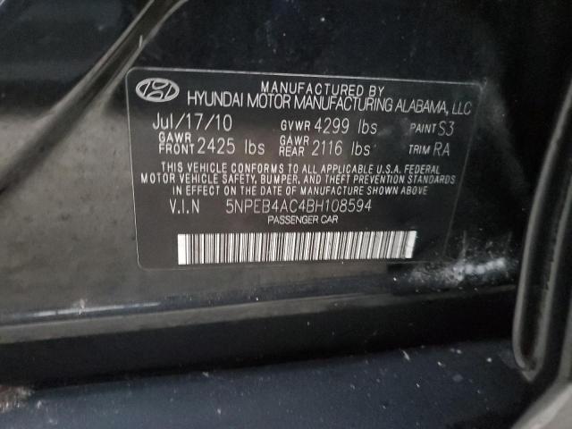 Photo 10 from auction – 2011 HYUNDAI SONATA GLS with VIN 5NPEB4AC4BH108594