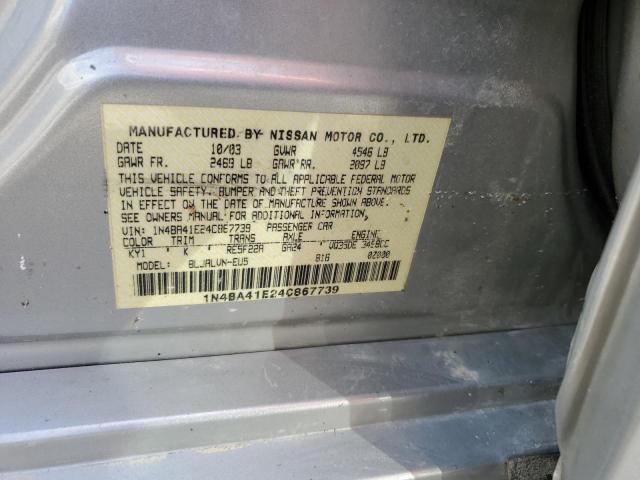 Photo 10 from auction – 2004 NISSAN MAXIMA SE with VIN 1N4BA41E24C867739