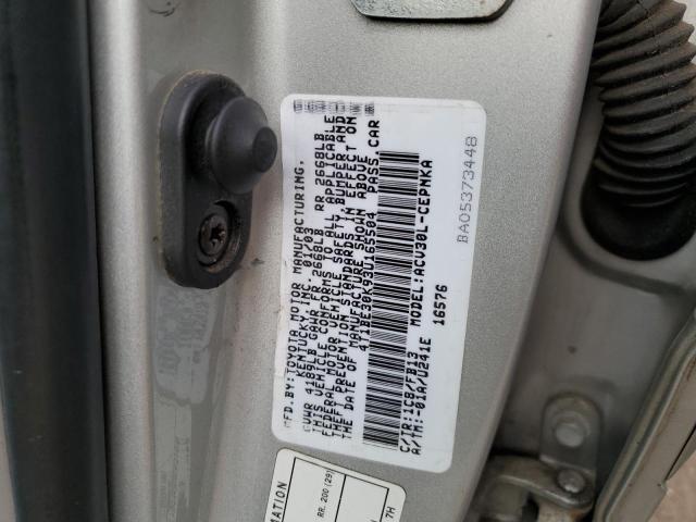 Photo 10 from auction – 2003 TOYOTA CAMRY LE with VIN 4T1BE30K93U165504