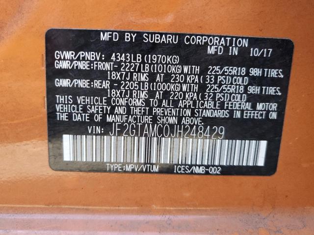 Photo 10 from auction – 2018 SUBARU CROSSTREK with VIN JF2GTAMC0JH248429