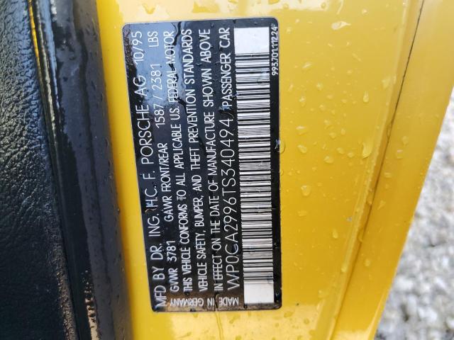 Photo 10 from auction – 1996 PORSCHE 911 CARRER with VIN WP0CA2996TS340494