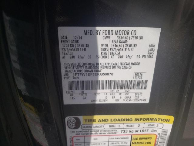 Photo 10 from auction – 2014 FORD F150 SUPER with VIN 1FTFW1EF5EKG56878