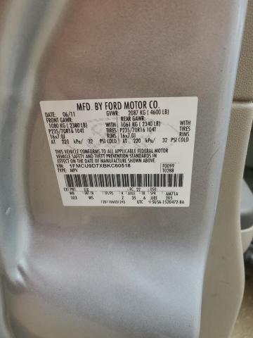 Photo 10 from auction – 2011 FORD ESCAPE XLT with VIN 1FMCU9D7XBKC60518
