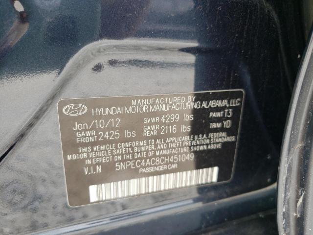 Photo 10 from auction – 2012 HYUNDAI SONATA SE with VIN 5NPEC4AC8CH451049