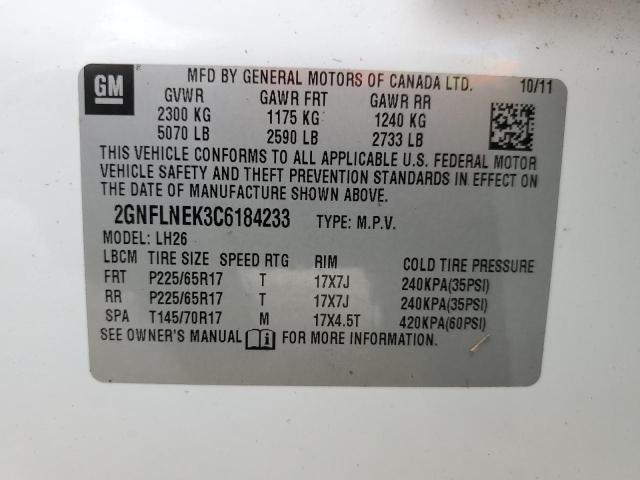 Photo 10 from auction – 2012 CHEVROLET EQUINOX LT with VIN 2GNFLNEK3C6184233