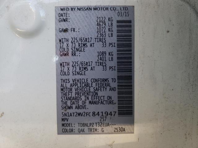 Photo 10 from auction – 2015 NISSAN ROGUE S with VIN 5N1AT2MV2FC841947