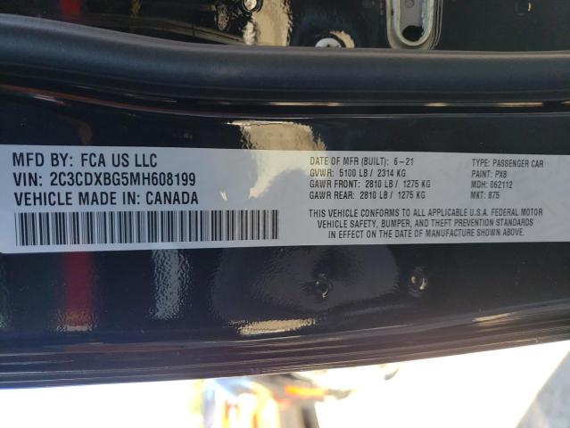 Photo 10 from auction – 2021 DODGE CHARGER SX with VIN 2C3CDXBG5MH608199