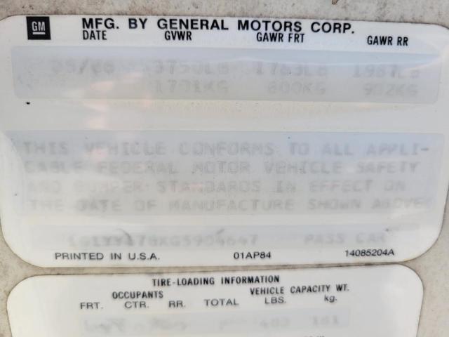 Photo 10 from auction – 1986 CHEVROLET CORVETTE with VIN 1G1YY678XG5904647