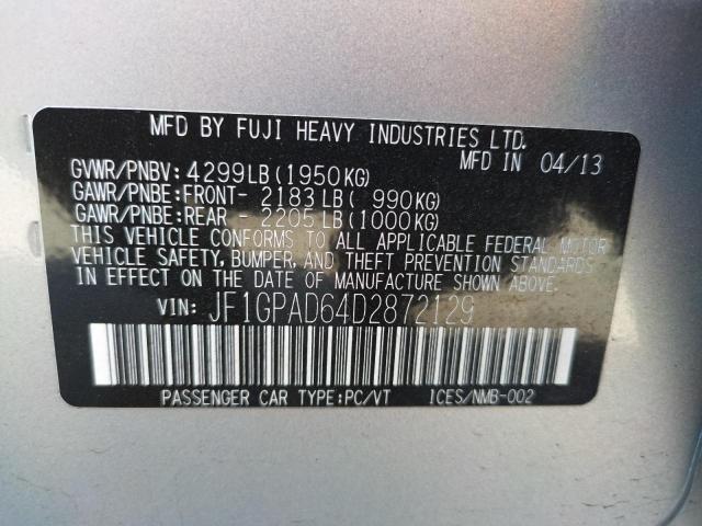 Photo 10 from auction – 2013 SUBARU IMPREZA PR with VIN JF1GPAD64D2872129