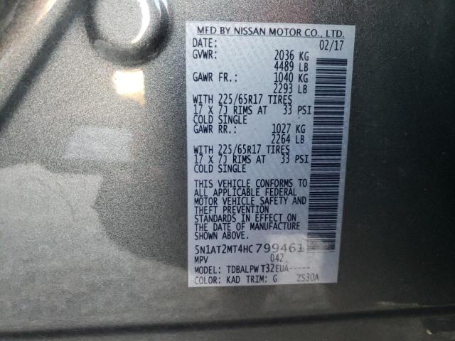Photo 10 from auction – 2017 NISSAN ROGUE S with VIN 5N1AT2MT4HC799461