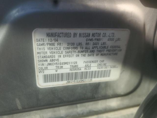 Photo 10 from auction – 2005 INFINITI G35 with VIN JNKCV51E45M211125