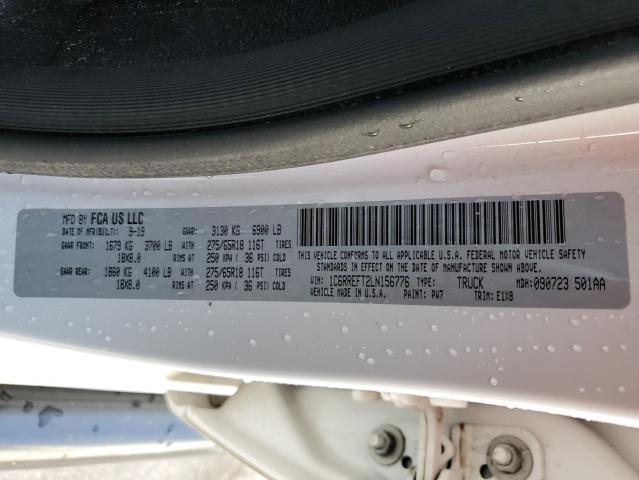 Photo 10 from auction – 2020 RAM 1500 BIG H with VIN 1C6RREFT2LN156776