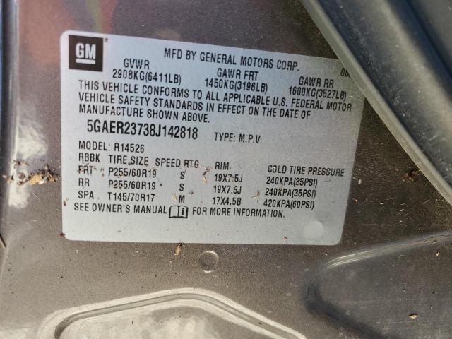 Photo 10 from auction – 2008 BUICK ENCLAVE CX with VIN 5GAER23738J142818